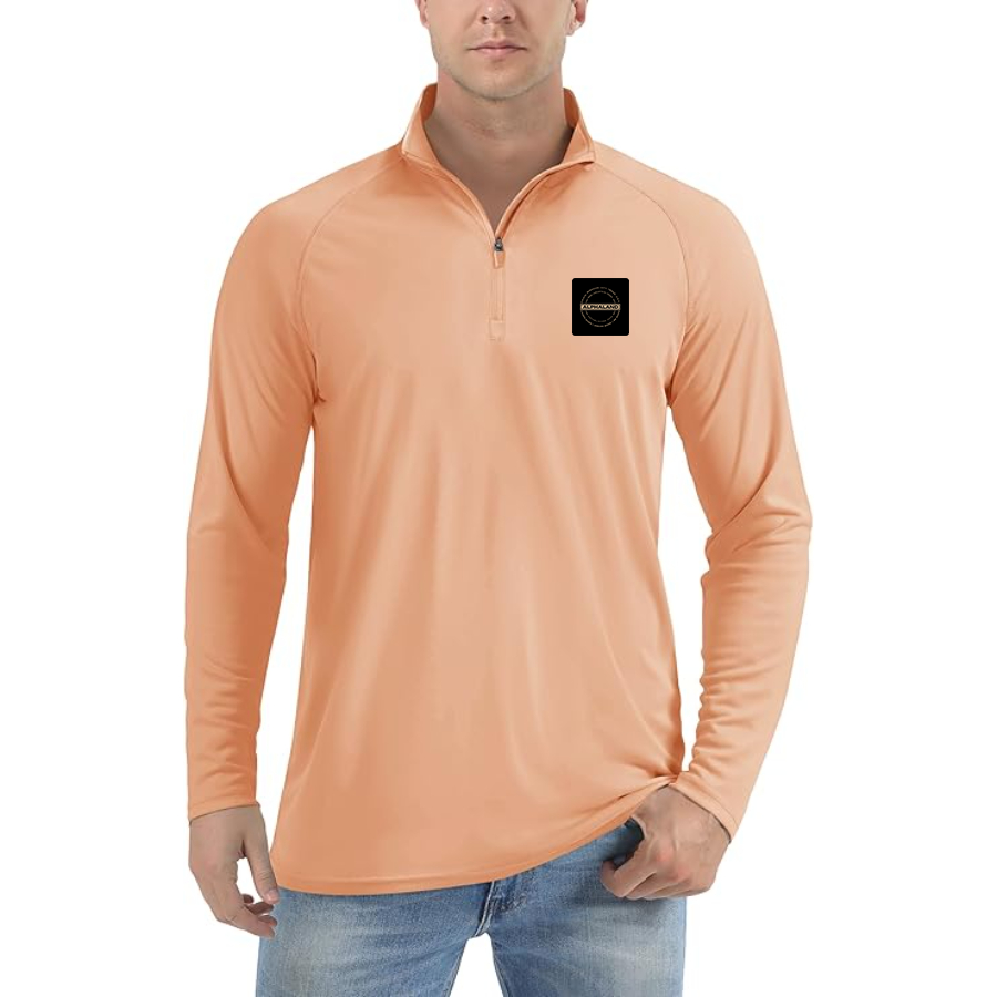 Men's Alphaland Lightweight Quarter-Zip Athletic Shirt Long Sleeve Performance Wear