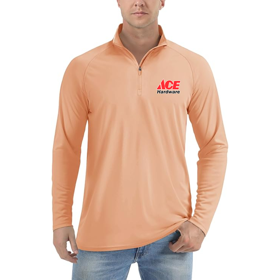 Men's Ace Lightweight Quarter-Zip Athletic Shirt Long Sleeve Performance Wear
