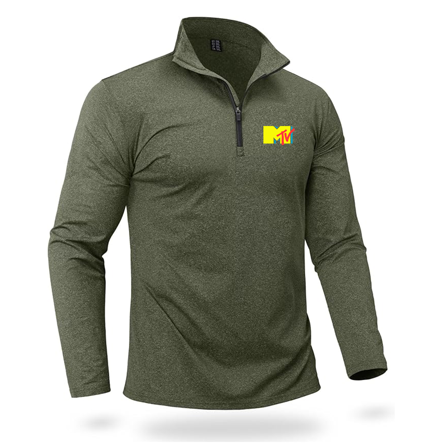 Men's M.T.V Quarter Zip Pullover Premium Fleece Lined Heather Long Sleeve Golf Shirts Midweight 1/4 Half Zip Sweatshirts