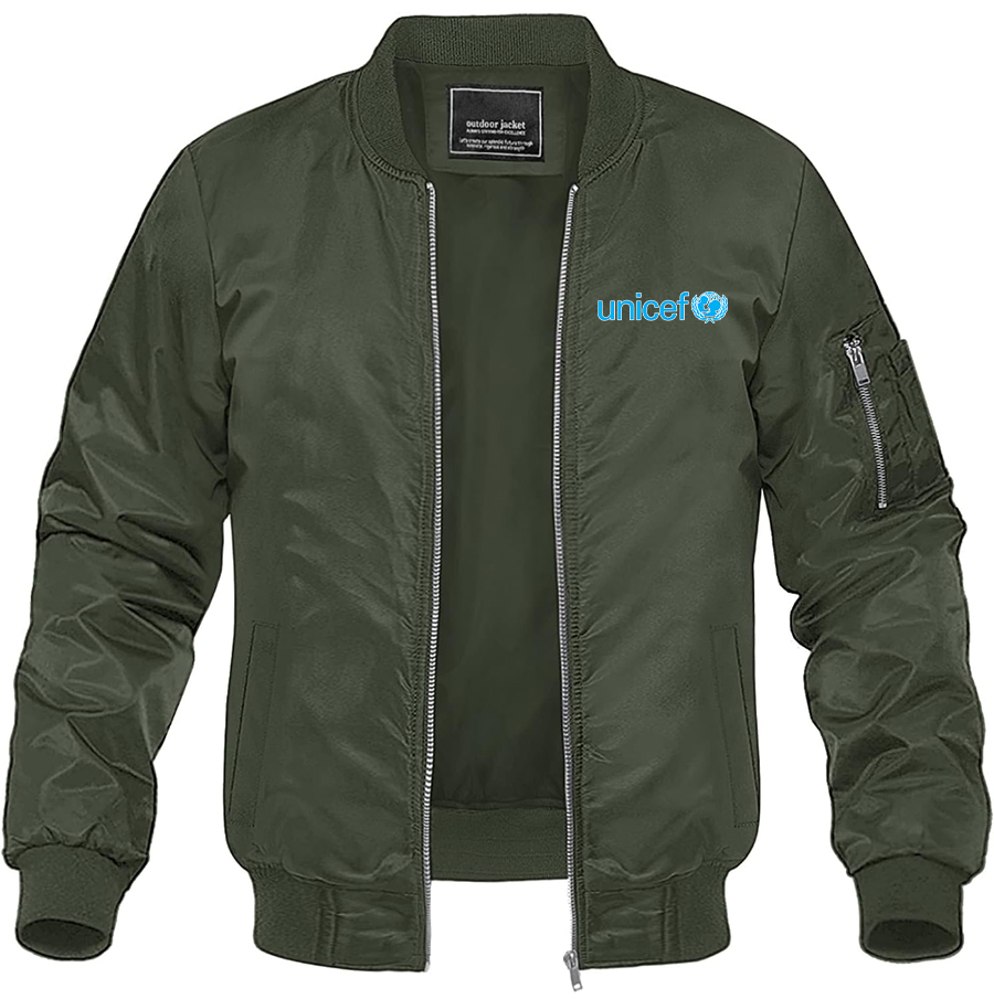 Men's UNICEF Lightweight Bomber Jacket Windbreaker Casual Fall Spring Outdoor Coat