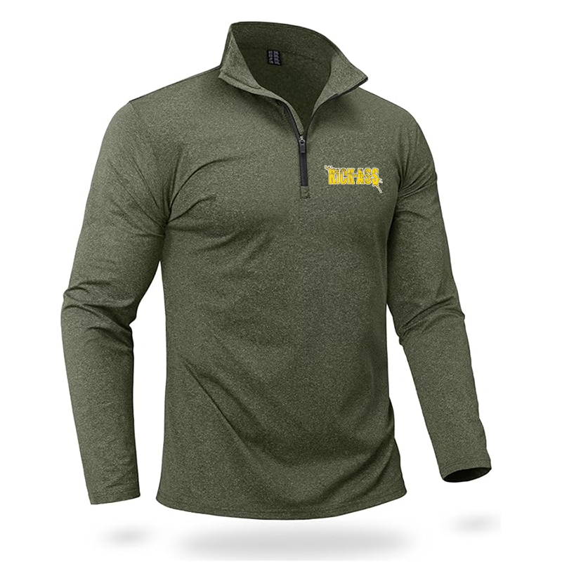 Men's Kick-Ass Quarter Zip Pullover Premium Fleece Lined Heather Long Sleeve Golf Shirts Midweight 1/4 Half Zip Sweatshirts