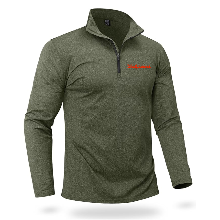 Men's Walgreens Quarter Zip Pullover Premium Fleece Lined Heather Long Sleeve Golf Shirts Midweight 1/4 Half Zip Sweatshirts