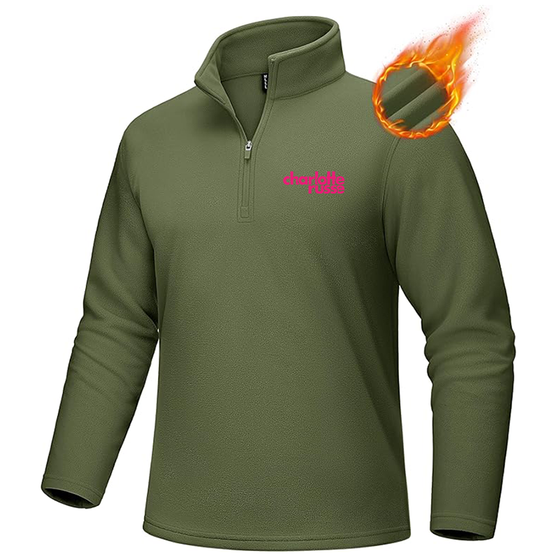 Men's Charlotte Russe MAGCOMSEN Quarter-Zip Pullover Polar Fleece Sweatshirt Stand Collar Long Sleeve Shirt for Men Thermal Winter Fall