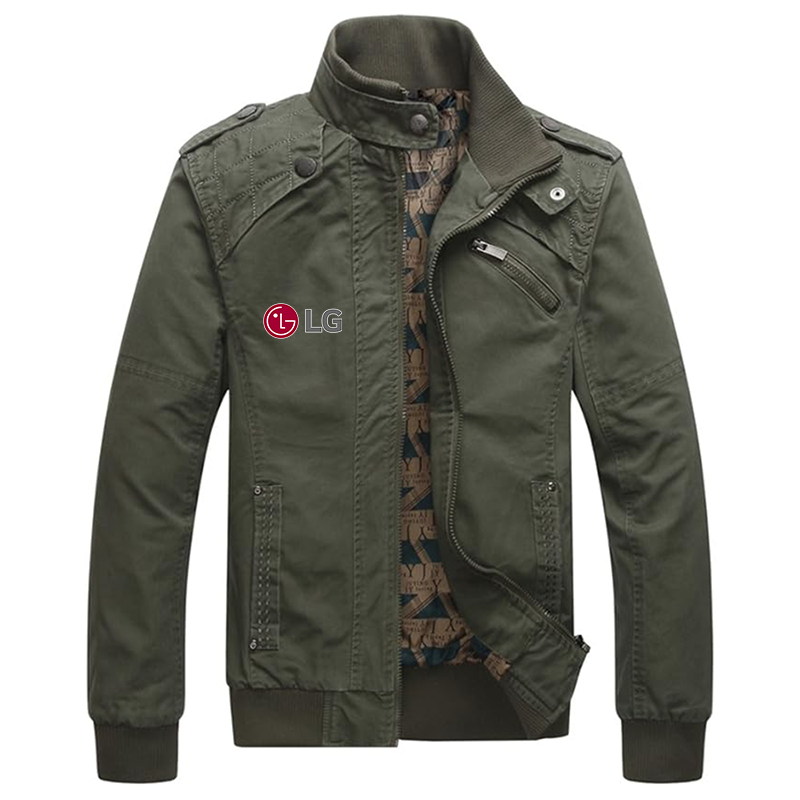 Men's LG Dwar Casual Washed Cotton Military Outdoor Jackets with Shoulder Straps