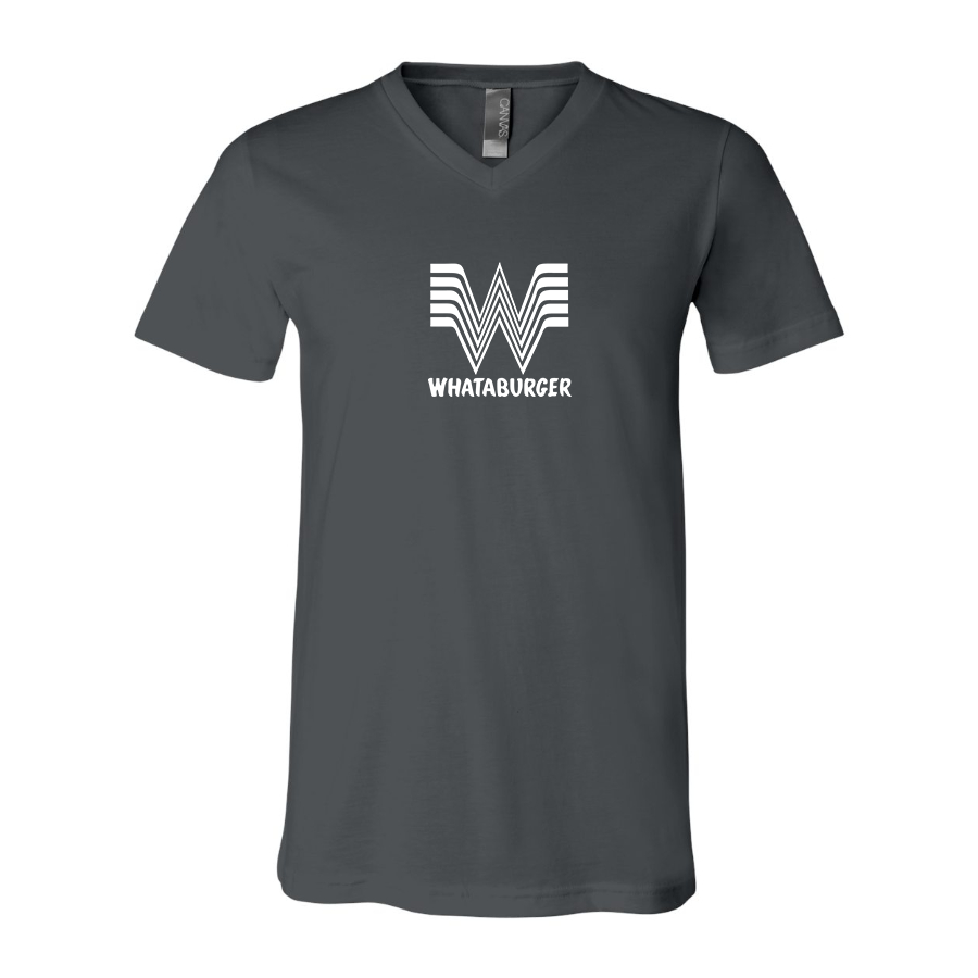Men's What A Burger BELLA CANVAS Jersey V-Neck Tee
