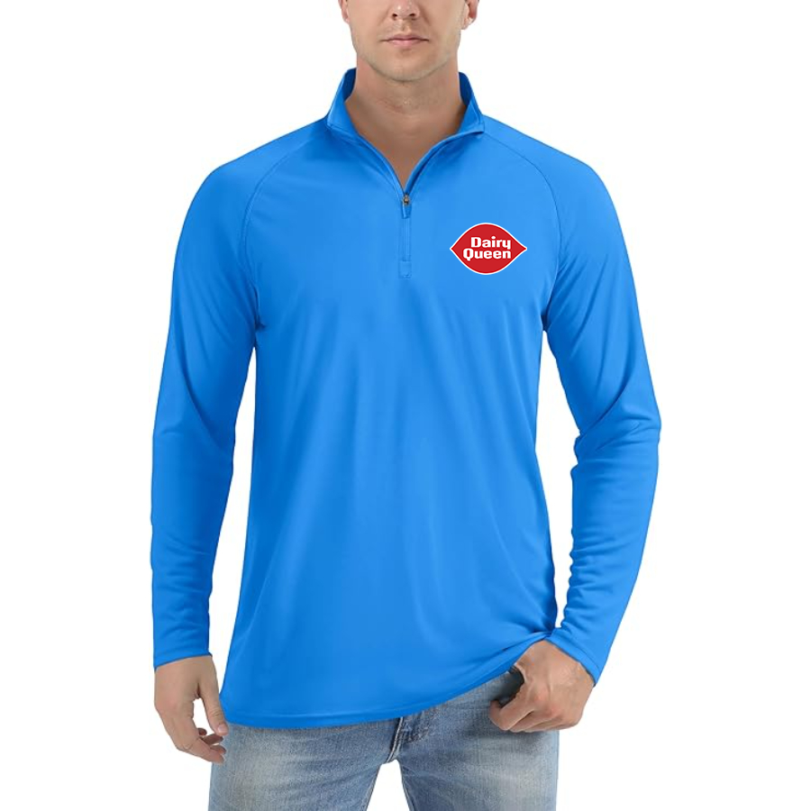 Men's Dairy Queen Lightweight Quarter-Zip Athletic Shirt Long Sleeve Performance Wear