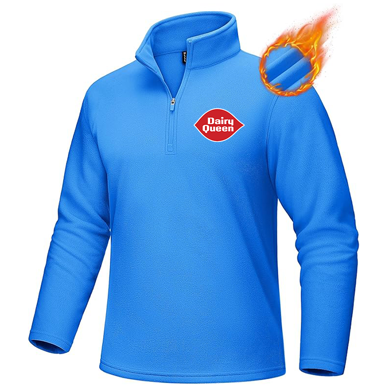 Men's Dairy Queen MAGCOMSEN Quarter-Zip Pullover Polar Fleece Sweatshirt Stand Collar Long Sleeve Shirt for Men Thermal Winter Fall