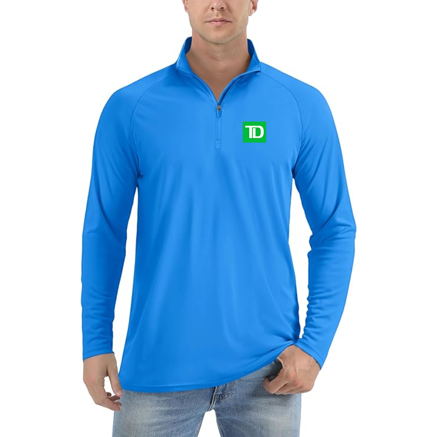 Men's TD Bank Lightweight Quarter-Zip Athletic Shirt Long Sleeve Performance Wear