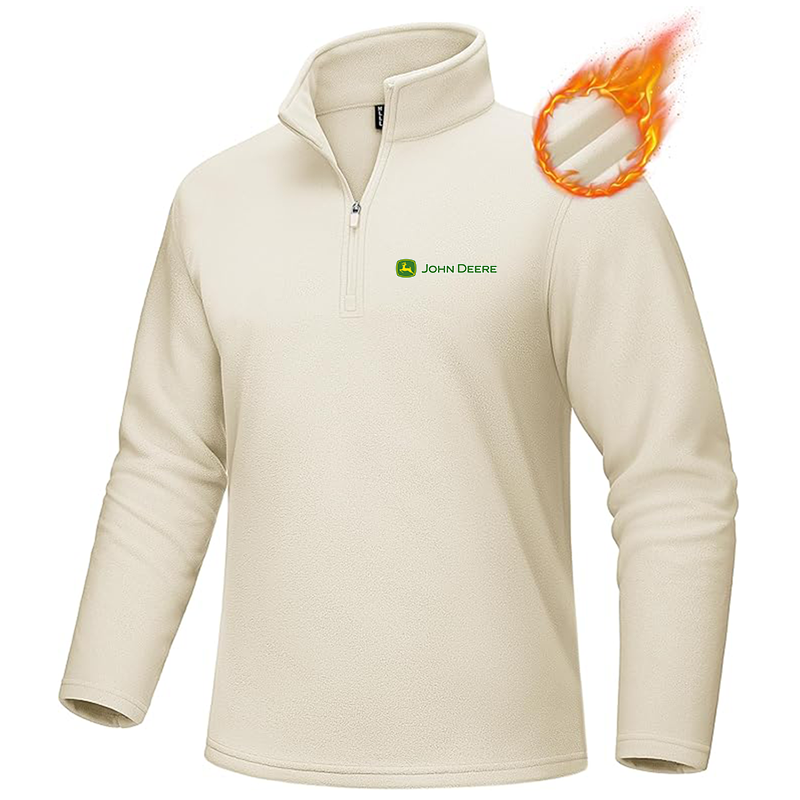Men's John Deere MAGCOMSEN Quarter-Zip Pullover Polar Fleece Sweatshirt Stand Collar Long Sleeve Shirt for Men Thermal Winter Fall