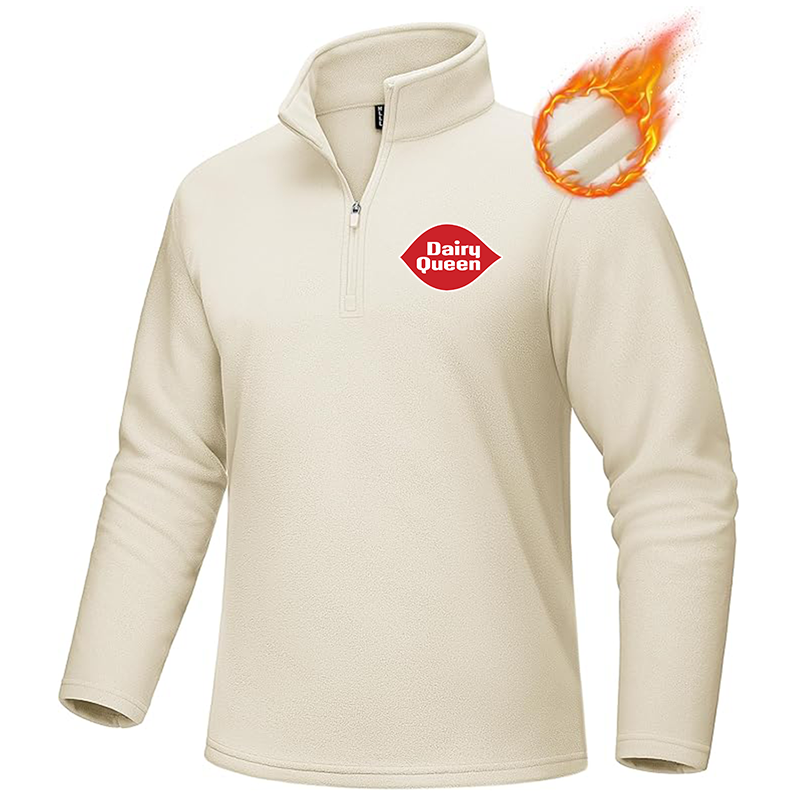 Men's Dairy Queen MAGCOMSEN Quarter-Zip Pullover Polar Fleece Sweatshirt Stand Collar Long Sleeve Shirt for Men Thermal Winter Fall