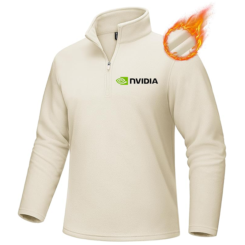 Men's NVIDIA MAGCOMSEN Quarter-Zip Pullover Polar Fleece Sweatshirt Stand Collar Long Sleeve Shirt for Men Thermal Winter Fall