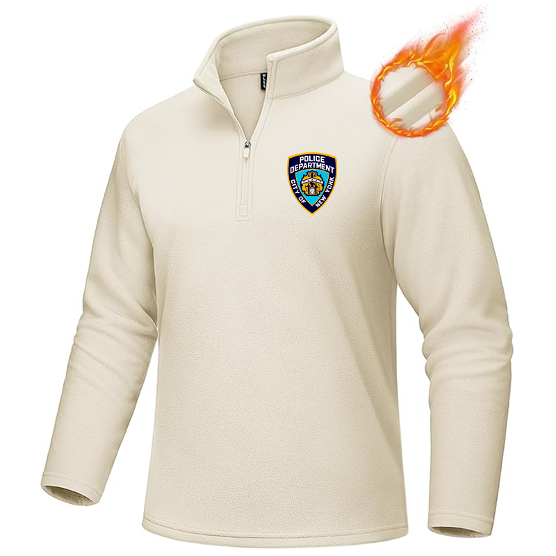 Men's NYPD MAGCOMSEN Quarter-Zip Pullover Polar Fleece Sweatshirt Stand Collar Long Sleeve Shirt for Men Thermal Winter Fall