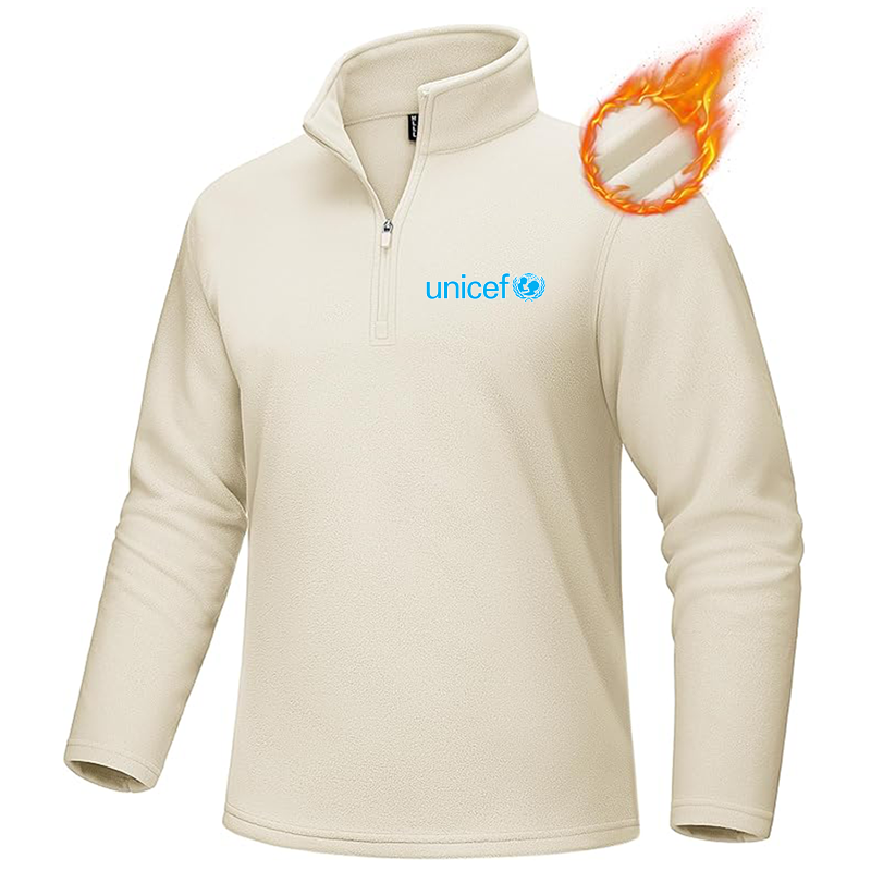 Men's UNICEF MAGCOMSEN Quarter-Zip Pullover Polar Fleece Sweatshirt Stand Collar Long Sleeve Shirt for Men Thermal Winter Fall