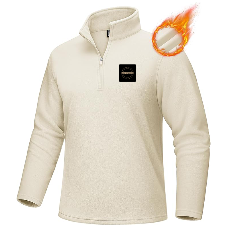 Men's Alphaland MAGCOMSEN Quarter-Zip Pullover Polar Fleece Sweatshirt Stand Collar Long Sleeve Shirt for Men Thermal Winter Fall