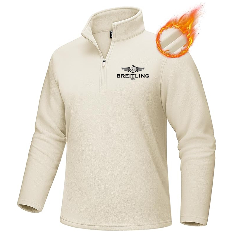 Men's Breitling MAGCOMSEN Quarter-Zip Pullover Polar Fleece Sweatshirt Stand Collar Long Sleeve Shirt for Men Thermal Winter Fall