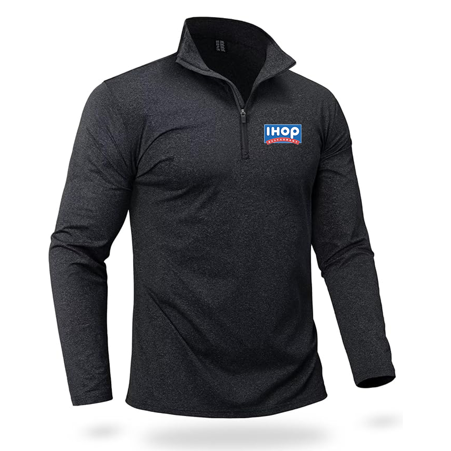 Men's ihop Quarter Zip Pullover Premium Fleece Lined Heather Long Sleeve Golf Shirts Midweight 1/4 Half Zip Sweatshirts