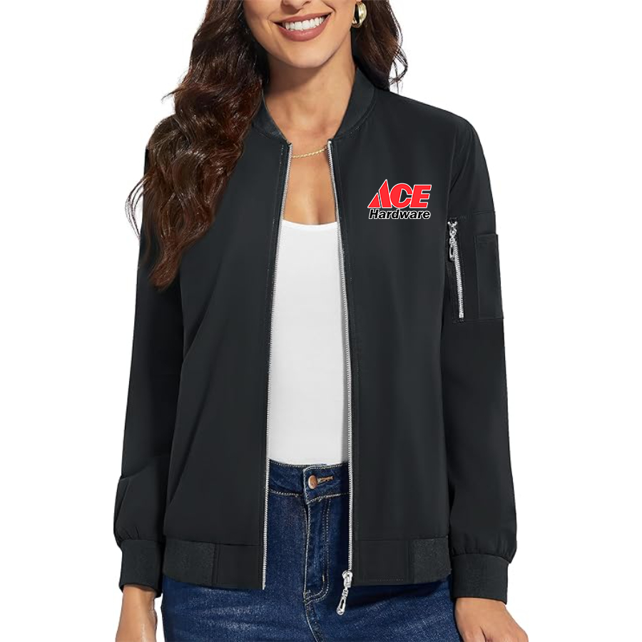 Women's Ace Premium Bomber Jacket with Polished Detailing and Functional Sleeve Pocket Modern Luxury Outerwear