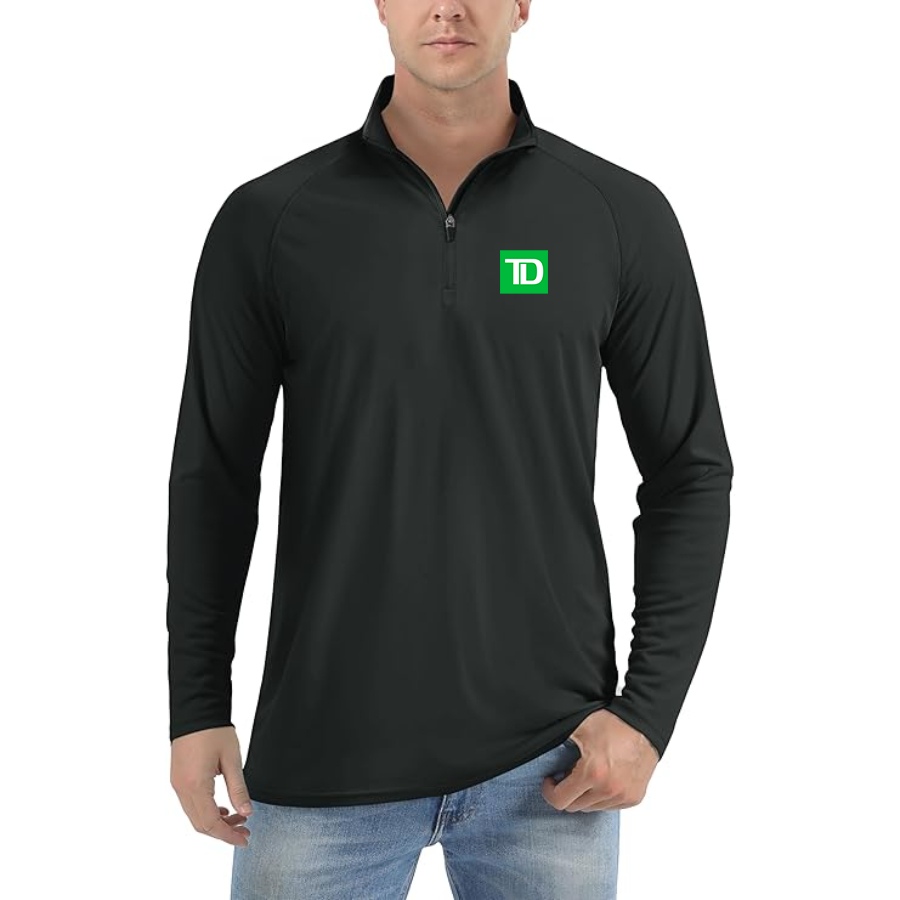 Men's TD Bank Lightweight Quarter-Zip Athletic Shirt Long Sleeve Performance Wear