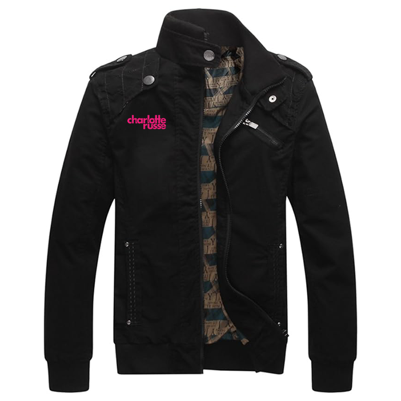 Men's Charlotte Russe Dwar Casual Washed Cotton Military Outdoor Jackets with Shoulder Straps
