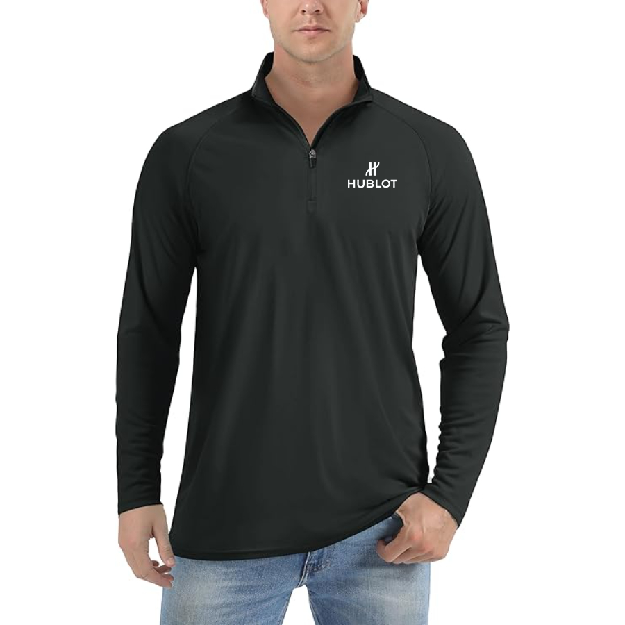Men's Hublot Lightweight Quarter-Zip Athletic Shirt Long Sleeve Performance Wear