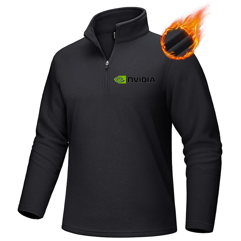 Men's NVIDIA MAGCOMSEN Quarter-Zip Pullover Polar Fleece Sweatshirt Stand Collar Long Sleeve Shirt for Men Thermal Winter Fall