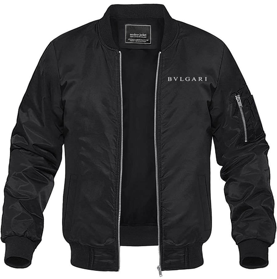 Men's BVLGARI Lightweight Bomber Jacket Windbreaker Casual Fall Spring Outdoor Coat