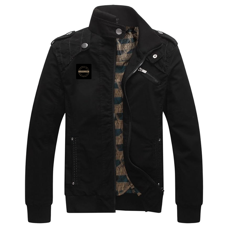 Men's Alphaland Dwar Casual Washed Cotton Military Outdoor Jackets with Shoulder Straps