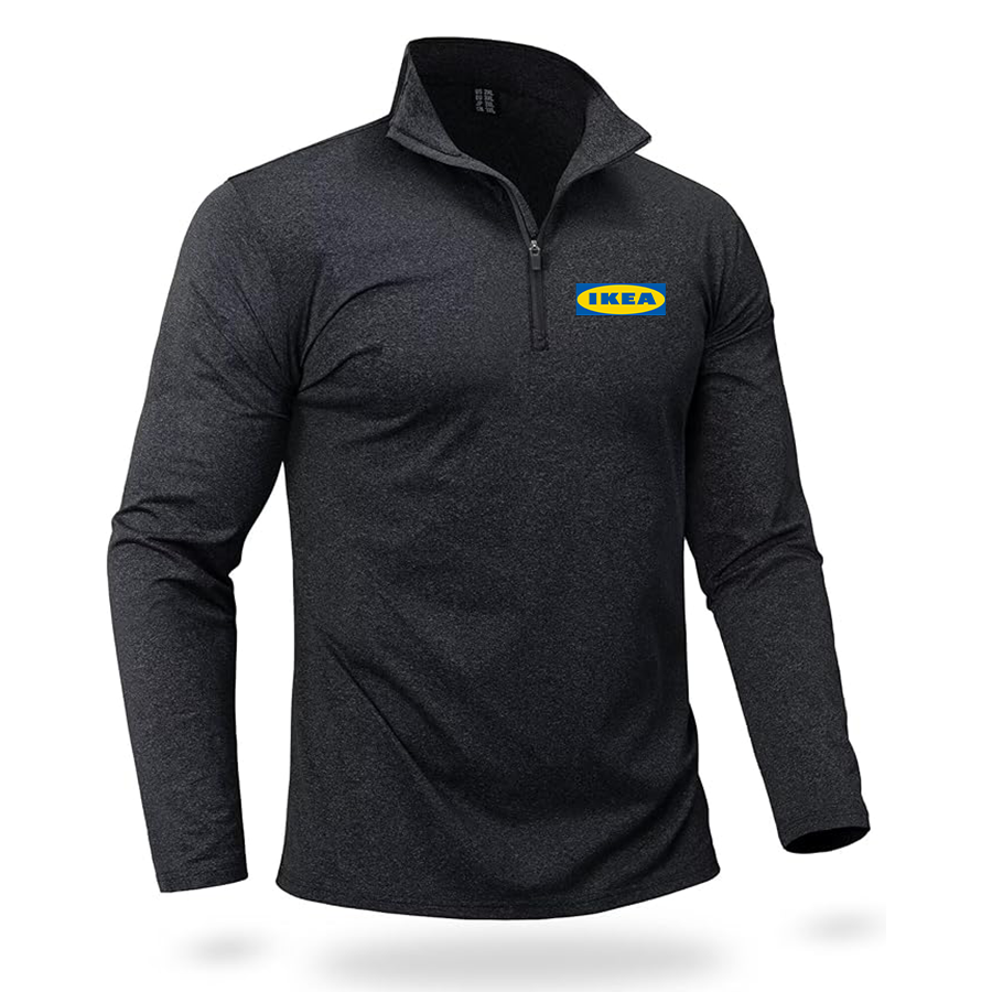 Men's IKEA Quarter Zip Pullover Premium Fleece Lined Heather Long Sleeve Golf Shirts Midweight 1/4 Half Zip Sweatshirts