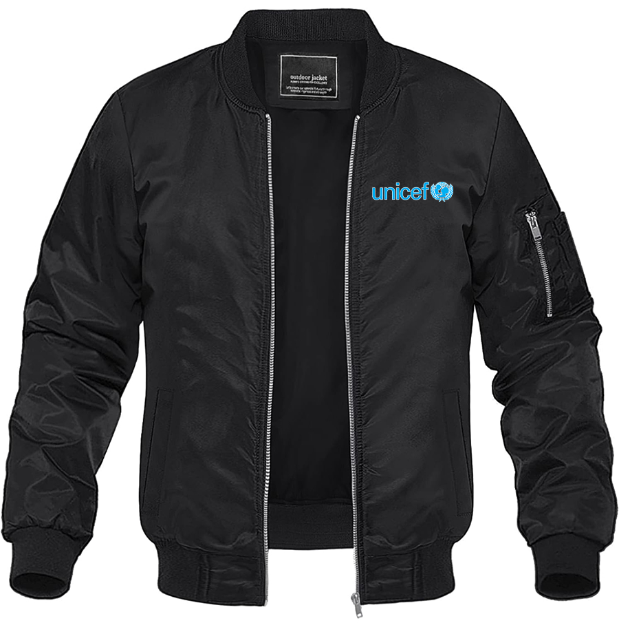 Men's UNICEF Lightweight Bomber Jacket Windbreaker Casual Fall Spring Outdoor Coat