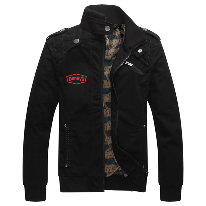 Men's Dennys Dwar Casual Washed Cotton Military Outdoor Jackets with Shoulder Straps