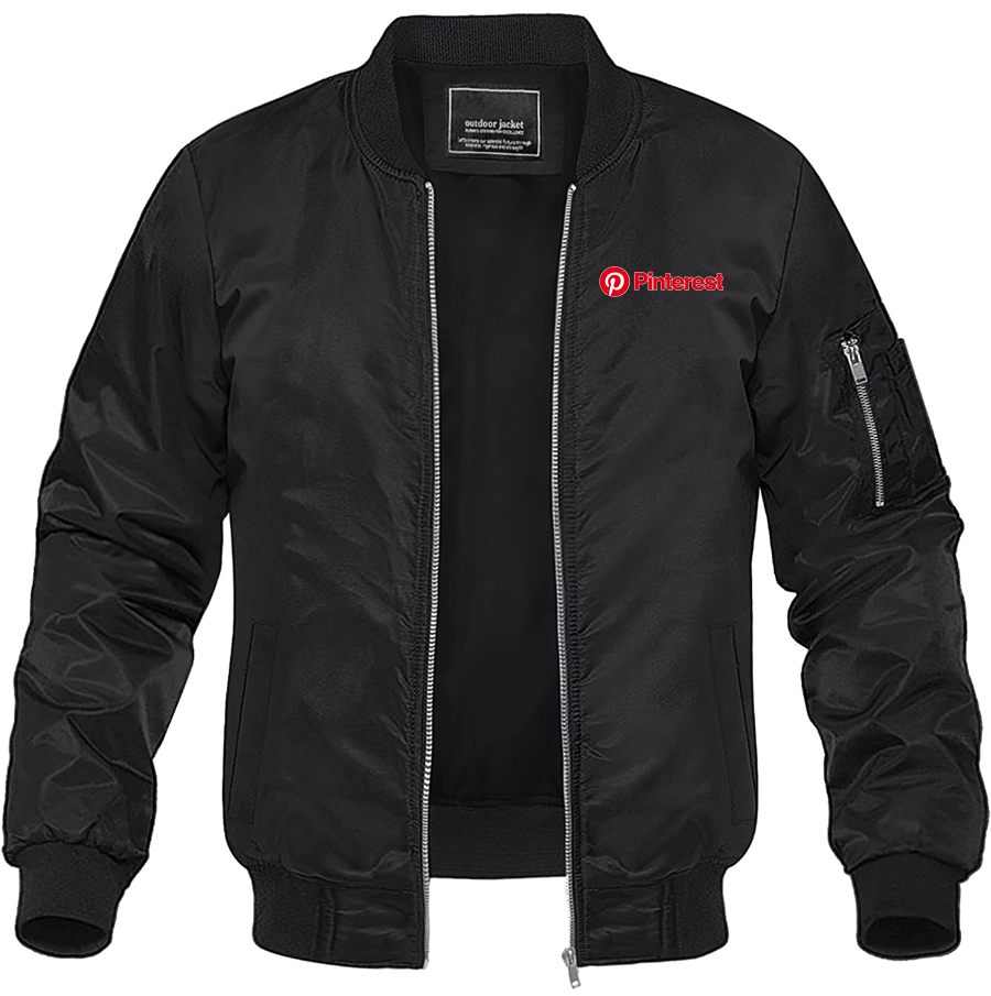Men's Pinterest Lightweight Bomber Jacket Windbreaker Casual Fall Spring Outdoor Coat
