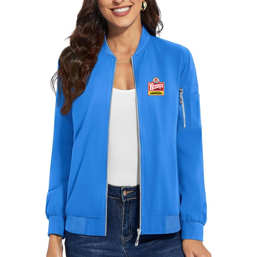 Women's Wendy's Premium Bomber Jacket with Polished Detailing and Functional Sleeve Pocket Modern Luxury Outerwear