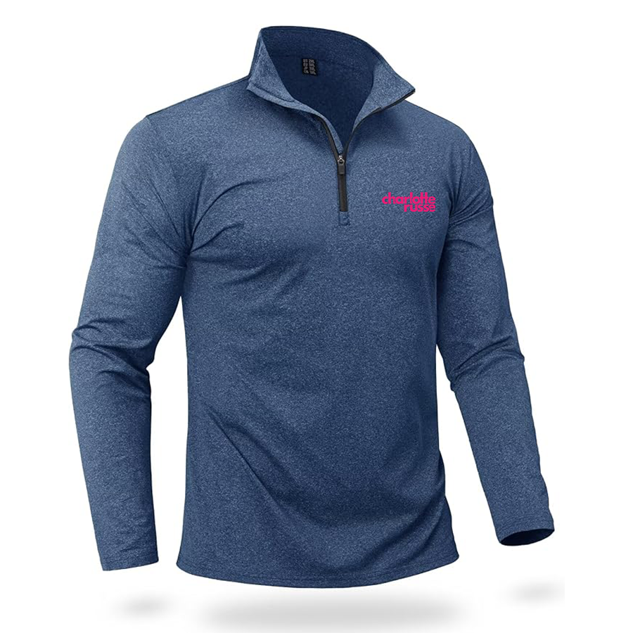 Men's Charlotte Russe Quarter Zip Pullover Premium Fleece Lined Heather Long Sleeve Golf Shirts Midweight 1/4 Half Zip Sweatshirts