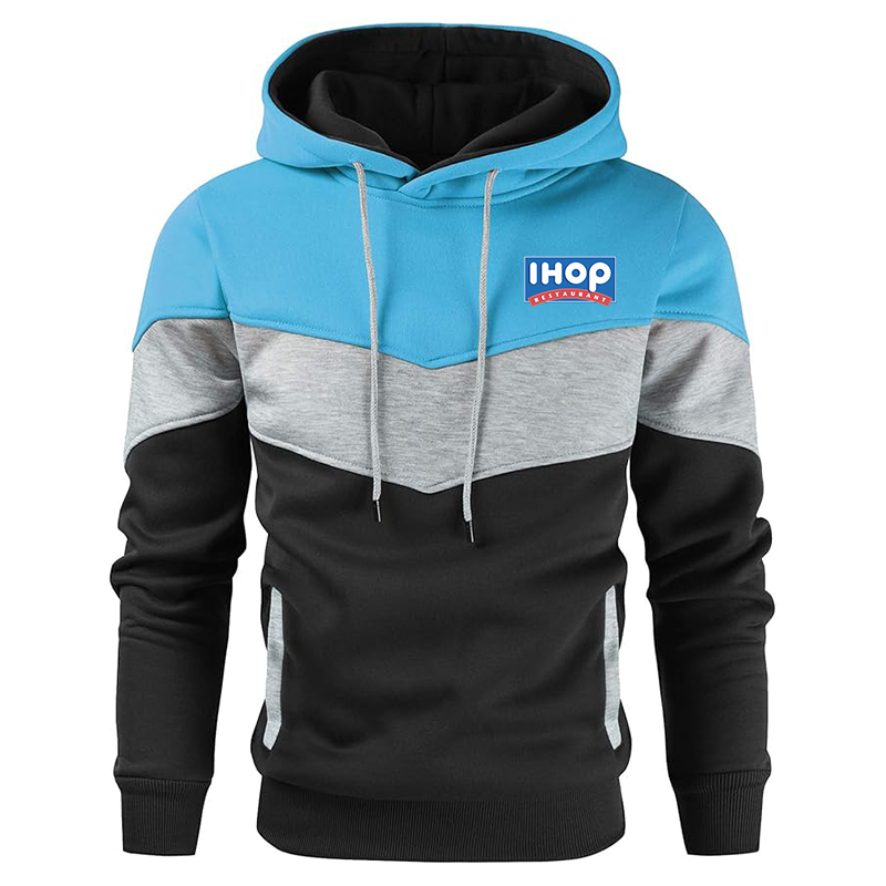 Men's ihop Gesean Novelty Color Block Pullover Fleece Hoodie Long Sleeve Casual Sweatshirt with Pocket