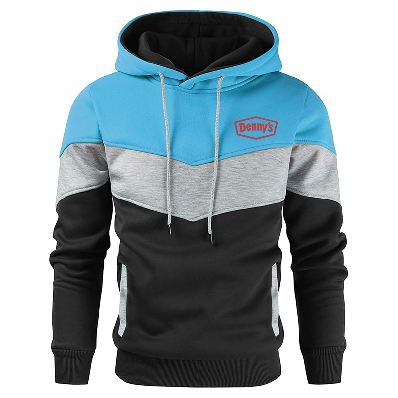 Men's Dennys Gesean Novelty Color Block Pullover Fleece Hoodie Long Sleeve Casual Sweatshirt with Pocket