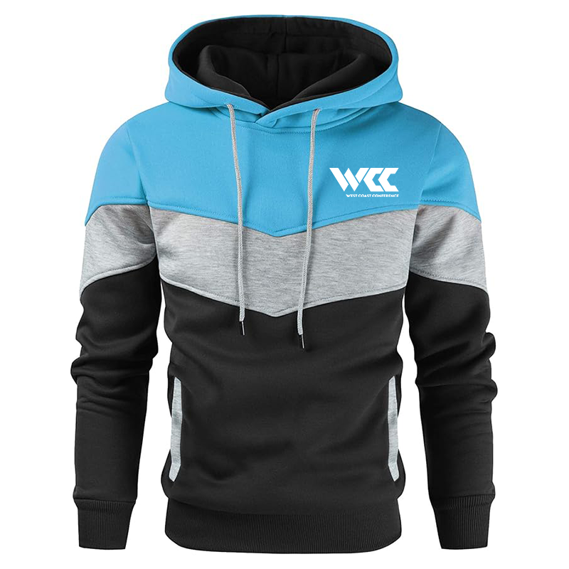 Men's West Coast Conference Gesean Novelty Color Block Pullover Fleece Hoodie Long Sleeve Casual Sweatshirt with Pocket
