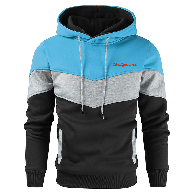 Men's Walgreens Gesean Novelty Color Block Pullover Fleece Hoodie Long Sleeve Casual Sweatshirt with Pocket