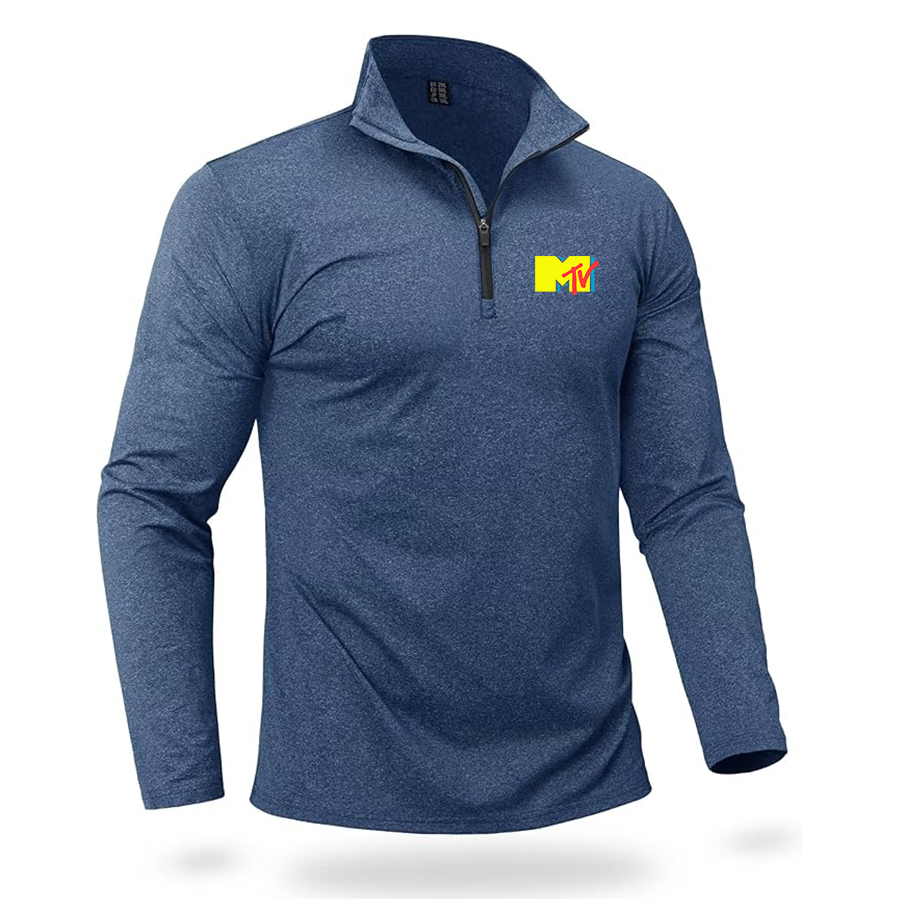 Men's M.T.V Quarter Zip Pullover Premium Fleece Lined Heather Long Sleeve Golf Shirts Midweight 1/4 Half Zip Sweatshirts