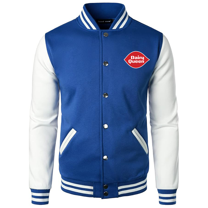 Men's Dairy Queen Varsity Baseball Jacket Cotton Blend Letterman Jackets