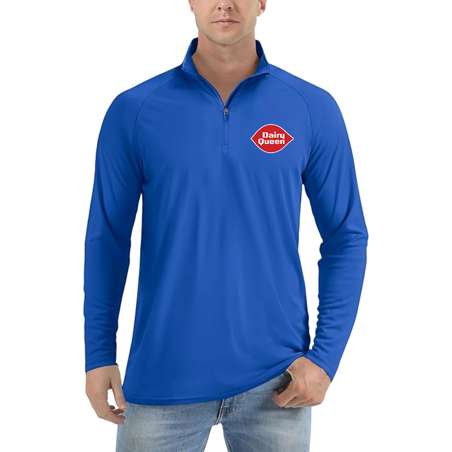 Men's Dairy Queen Lightweight Quarter-Zip Athletic Shirt Long Sleeve Performance Wear