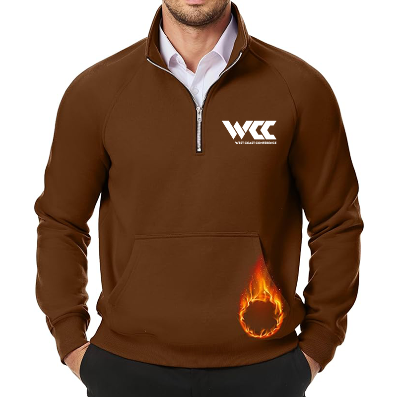 Men's West Coast Conference JMIERR Quarter Zip Pullover Heavy Sweatshirts Warm Fleece Sweatshirt Polo
