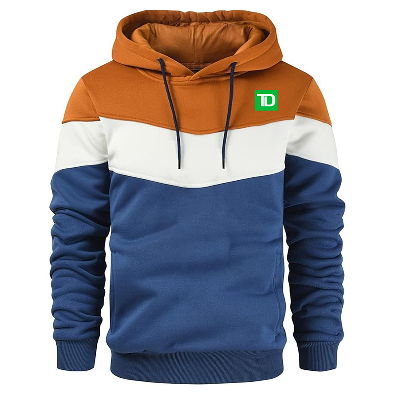 Men's TD Bank Gesean Novelty Color Block Pullover Fleece Hoodie Long Sleeve Casual Sweatshirt with Pocket