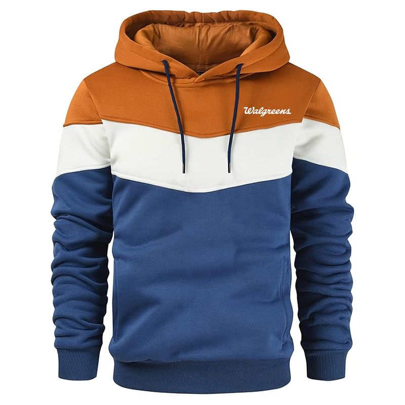 Men's Walgreens Gesean Novelty Color Block Pullover Fleece Hoodie Long Sleeve Casual Sweatshirt with Pocket