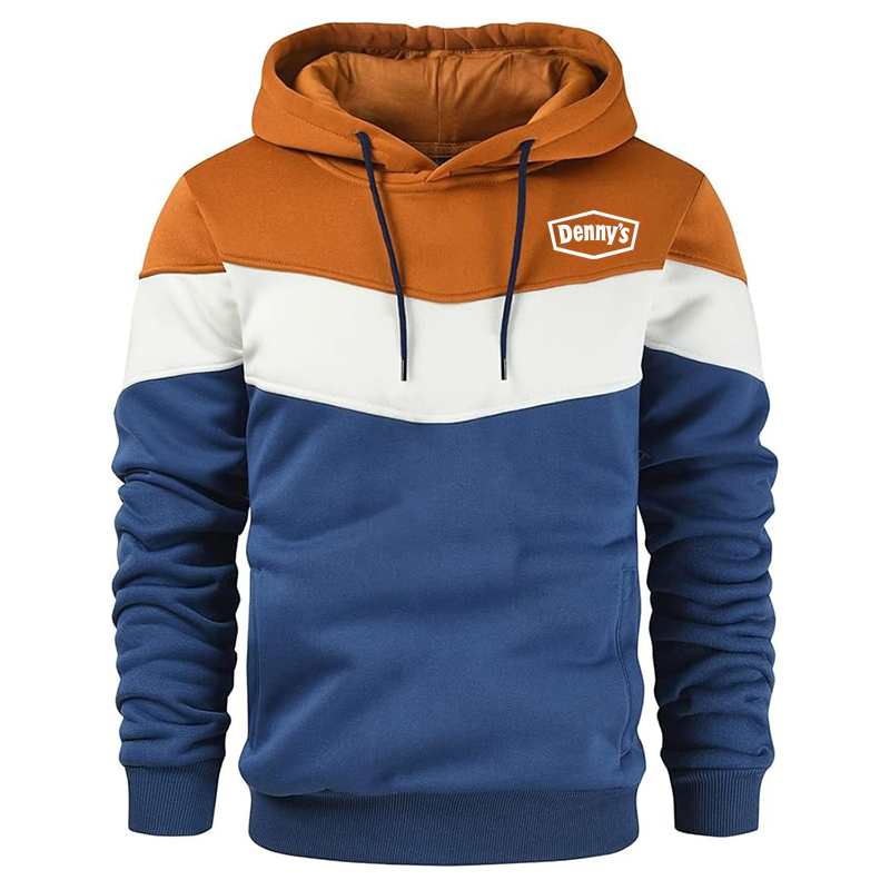 Men's Dennys Gesean Novelty Color Block Pullover Fleece Hoodie Long Sleeve Casual Sweatshirt with Pocket