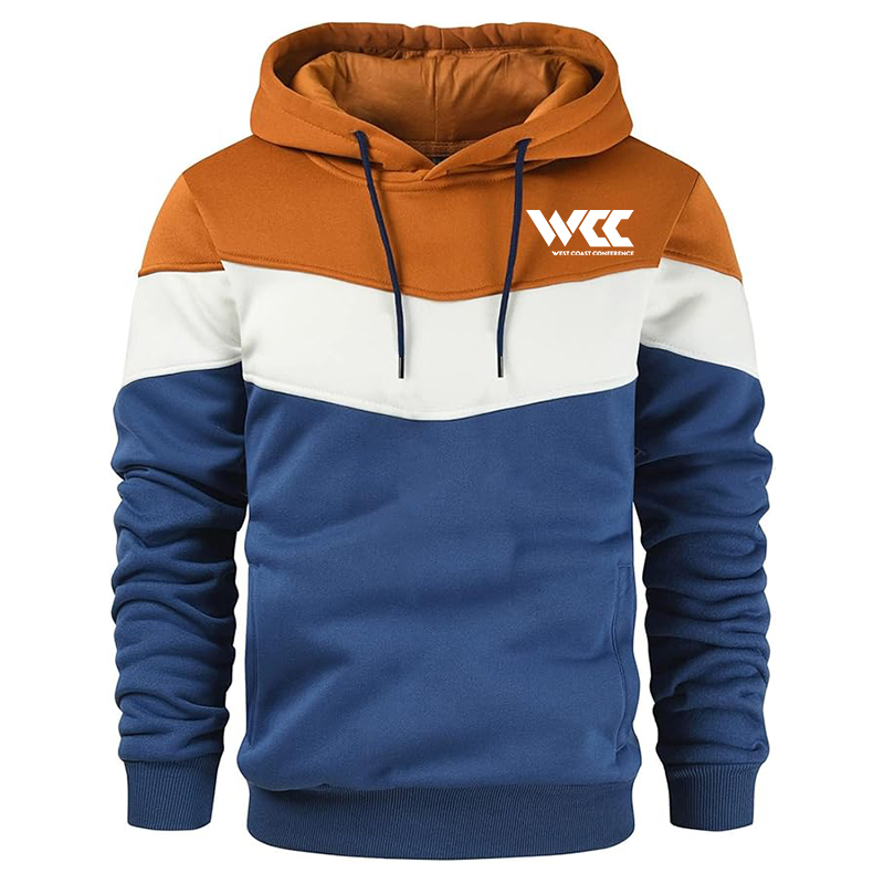 Men's West Coast Conference Gesean Novelty Color Block Pullover Fleece Hoodie Long Sleeve Casual Sweatshirt with Pocket