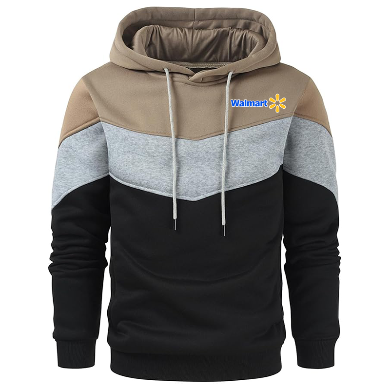Men's Walmart Gesean Novelty Color Block Pullover Fleece Hoodie Long Sleeve Casual Sweatshirt with Pocket