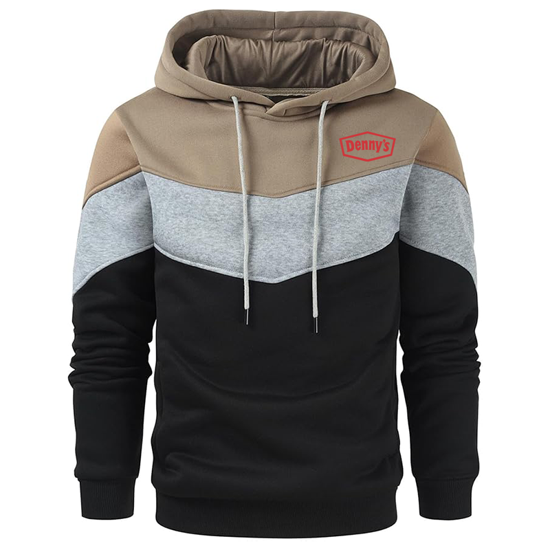 Men's Dennys Gesean Novelty Color Block Pullover Fleece Hoodie Long Sleeve Casual Sweatshirt with Pocket
