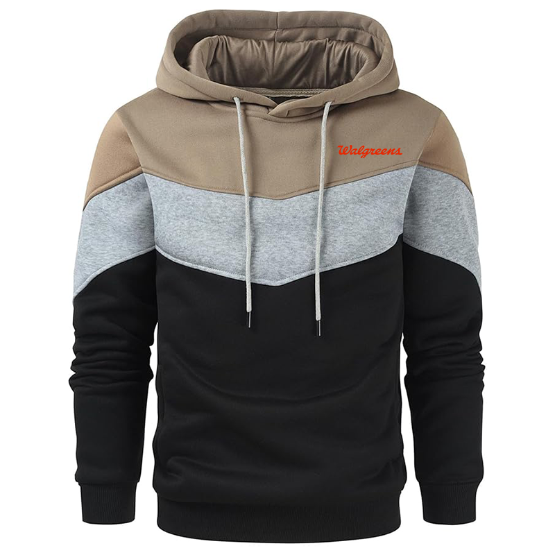 Men's Walgreens Gesean Novelty Color Block Pullover Fleece Hoodie Long Sleeve Casual Sweatshirt with Pocket