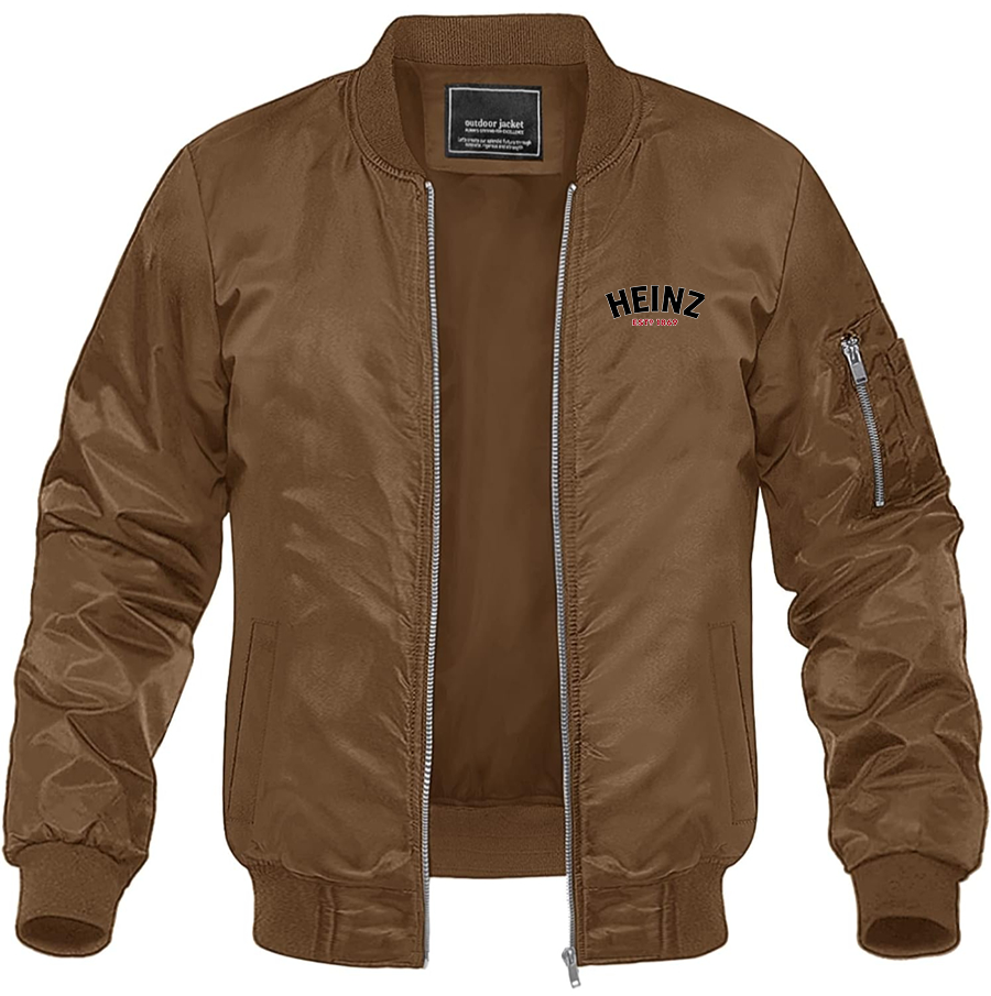 Men's HEINZ Lightweight Bomber Jacket Windbreaker Casual Fall Spring Outdoor Coat