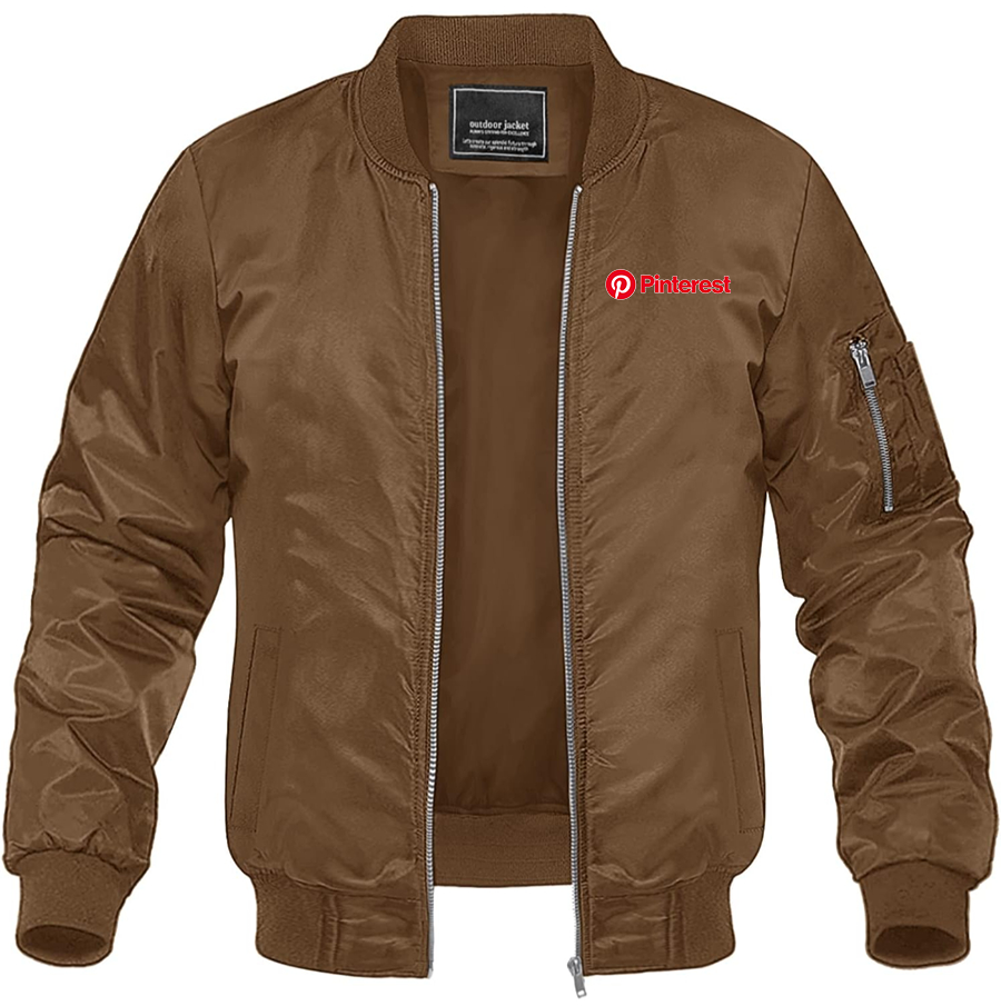 Men's Pinterest Lightweight Bomber Jacket Windbreaker Casual Fall Spring Outdoor Coat